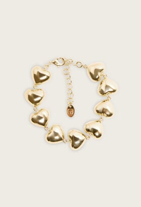 Bracelet cœurs laiton doré en taille TU | Claudie Pierlot