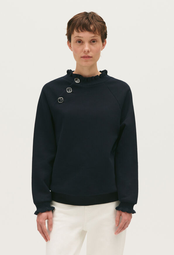 Sweatshirt à col volanté : Tous les Produits couleur MARINE