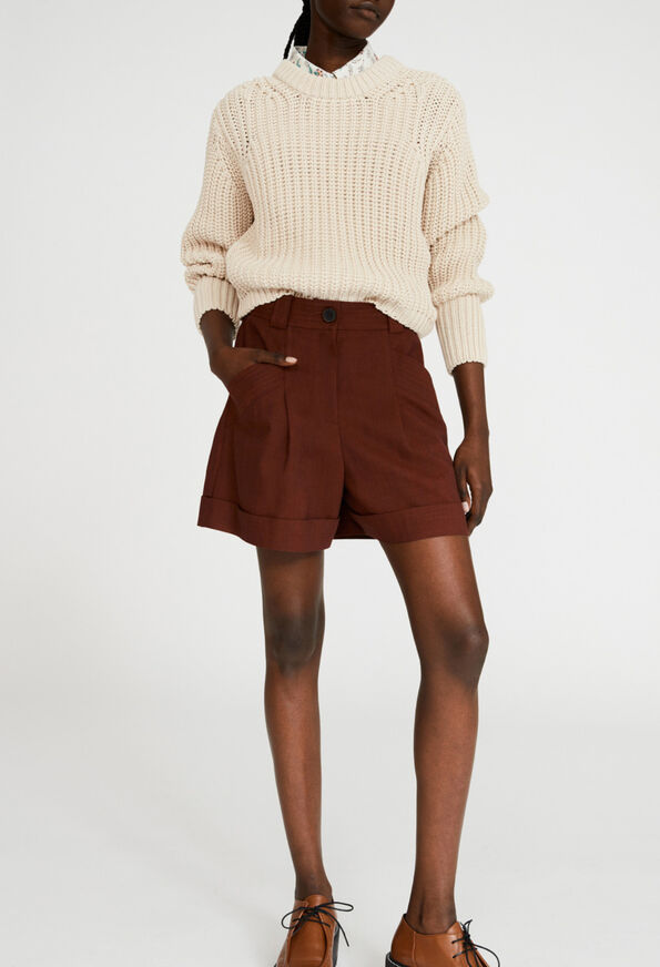 122ERYNE : Shorts couleur MARQUETERIE