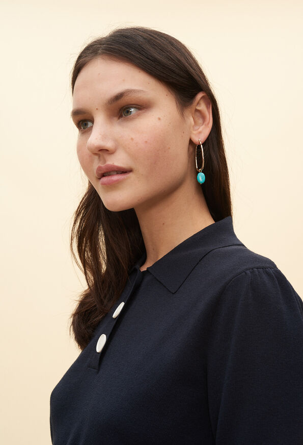ACREOLETURQUOISEE20 ACREOLETURQUOISEE20 : Bijoux couleur BICOLORE