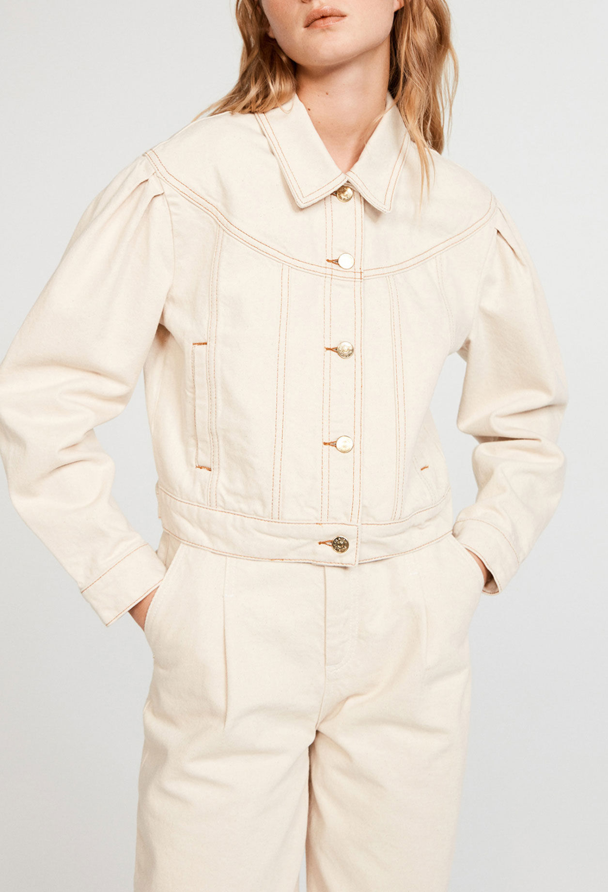 Veste hotsell jean ecru