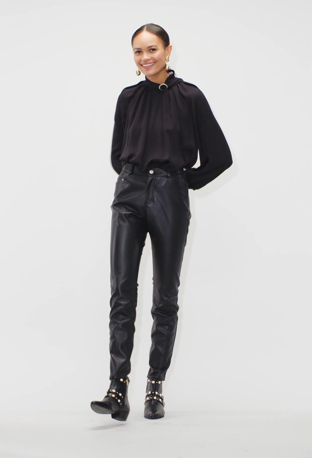 Bottines en cuir d tails perles en taille 40 Claudie Pierlot