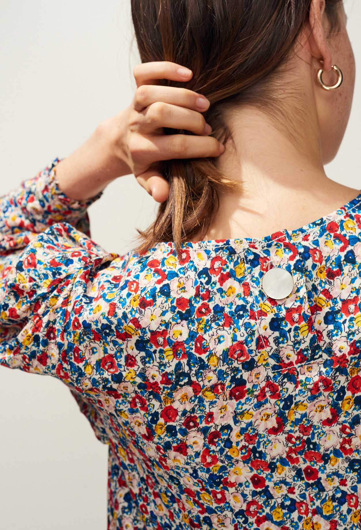 Top imprimé fleuri manches bouffantes en taille 40 | Claudie Pierlot