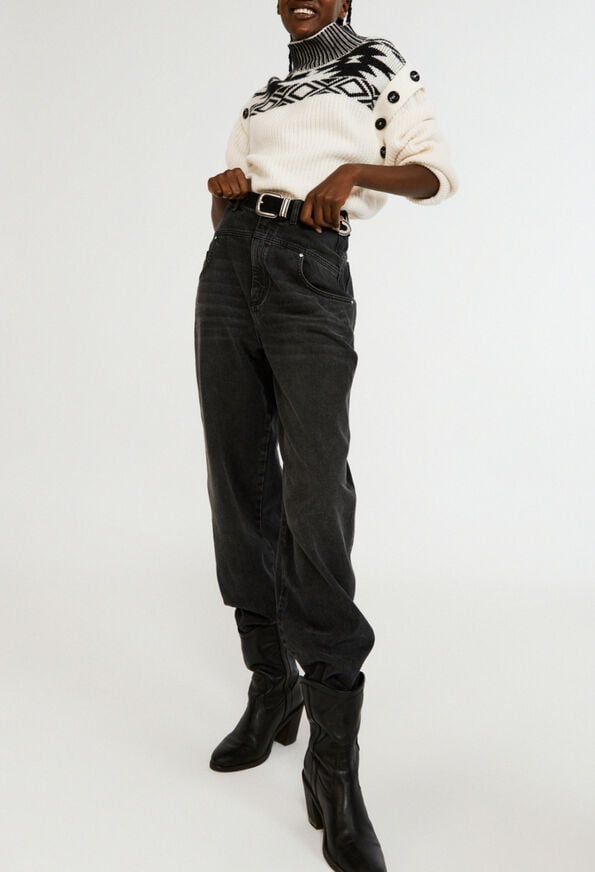 121PINKBIS : Jeans couleur DENIM GRIS