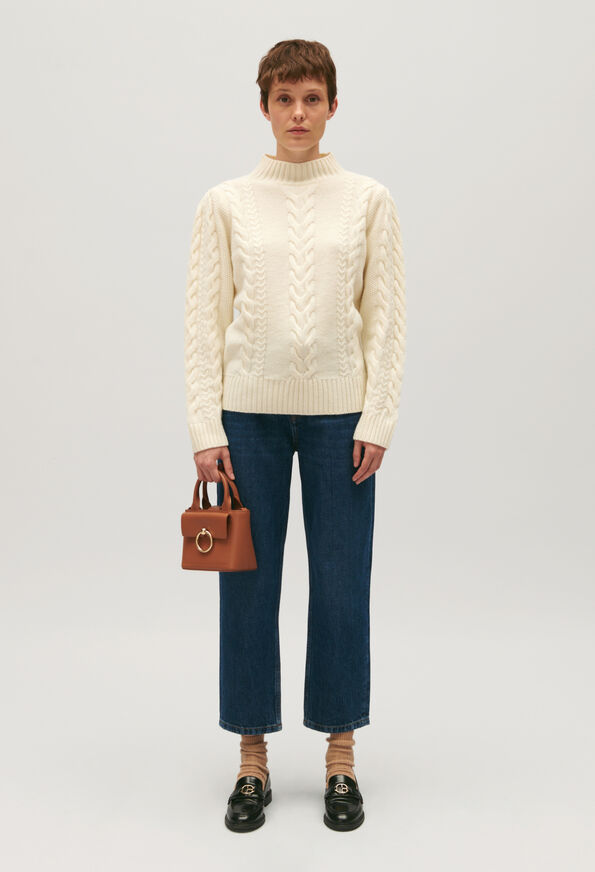 123MANSOUR : Maille & Sweatshirts couleur ECRU