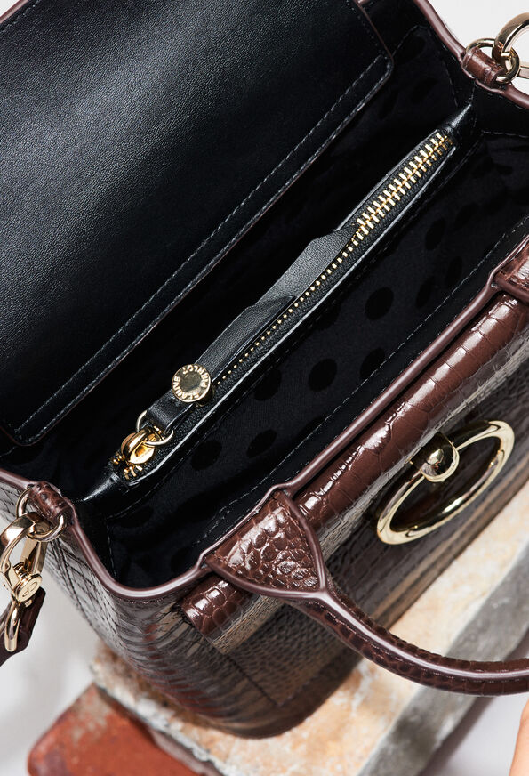ANOUCKSMALLREPTILECROCOH19 ANOUCKSMALLREPTILECROCOH19 : Sacs et Maroquinerie couleur CHOCOLAT
