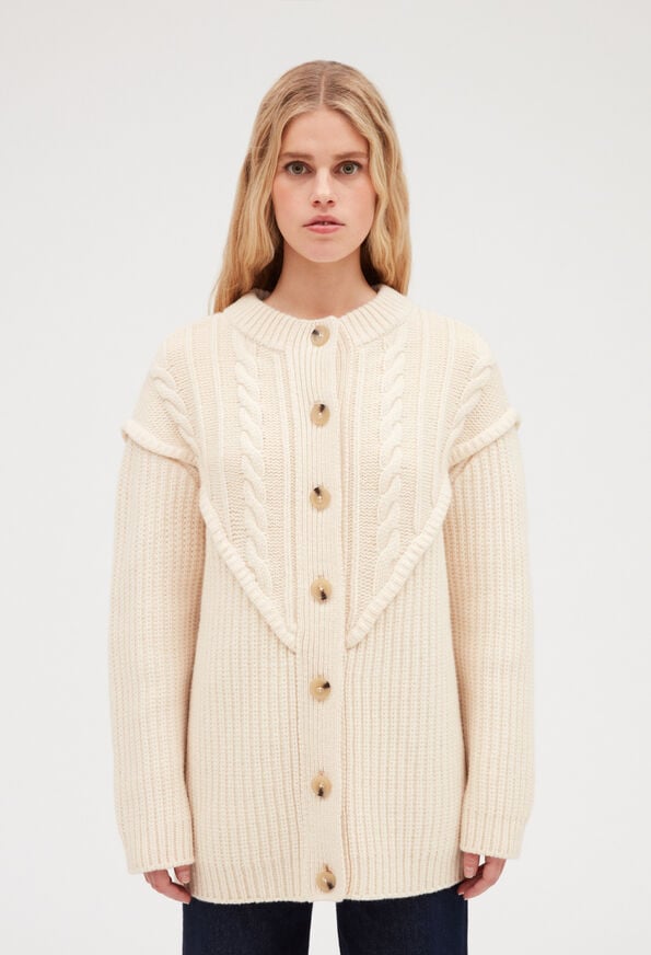 Ensemble tricot laine boutonné tendance