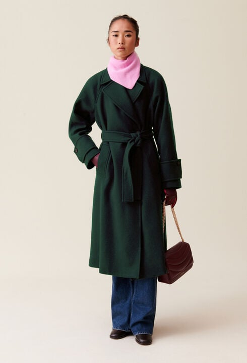 Manteau long esprit trench vert