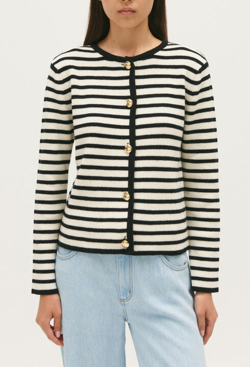 Cardigan rayures bicolores 