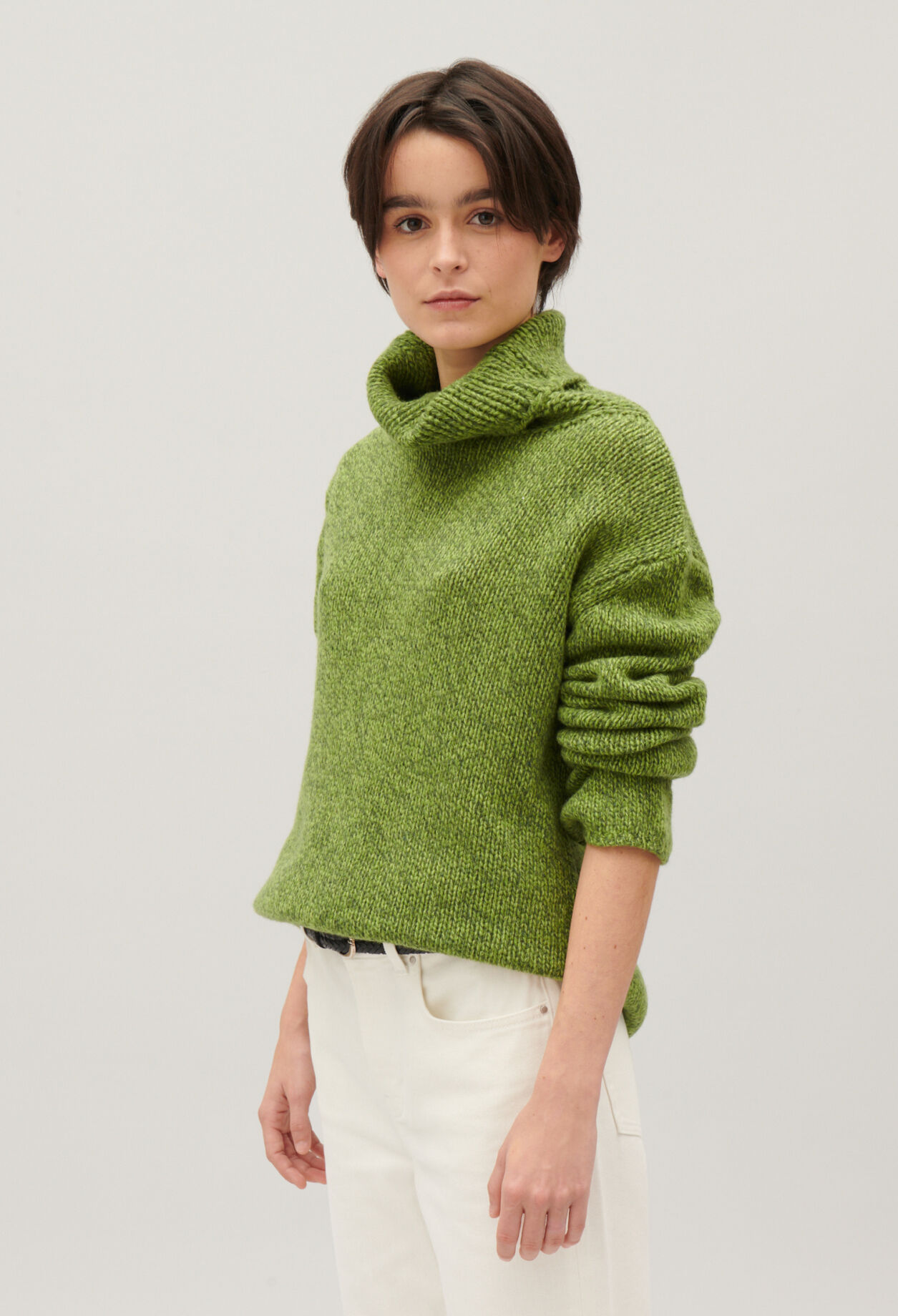 Pull col roule maille matcha pour femme Claudie Pierlot