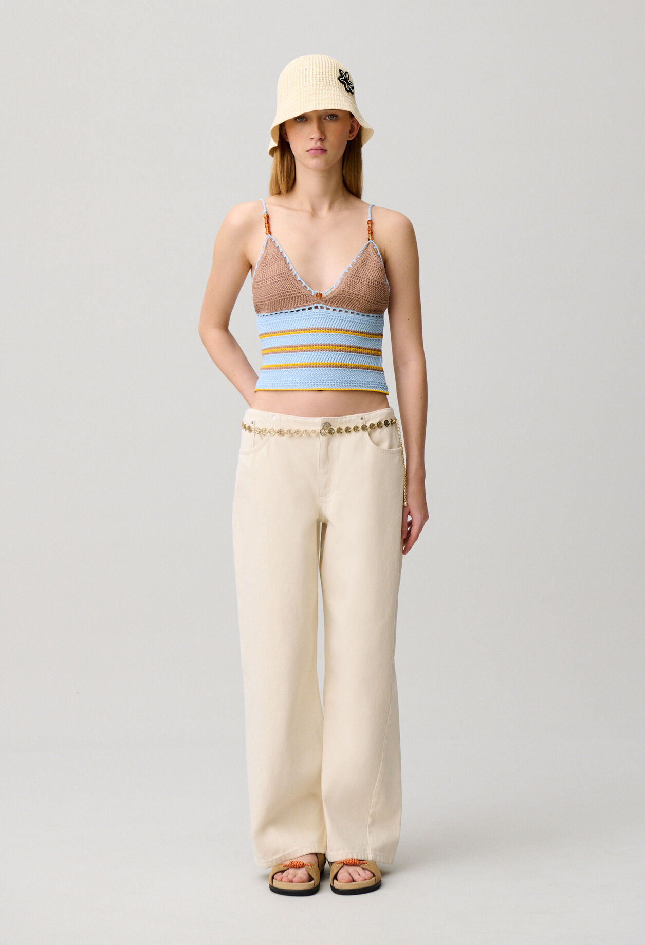 Top crochet multicolore