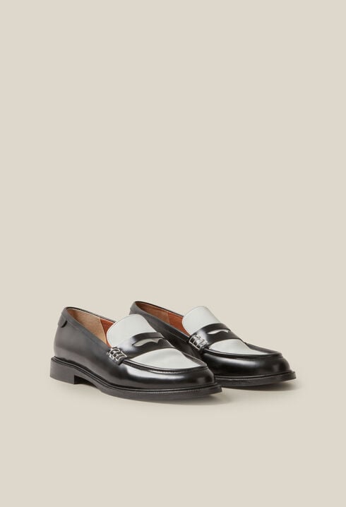 Mocassins cuir bicolore