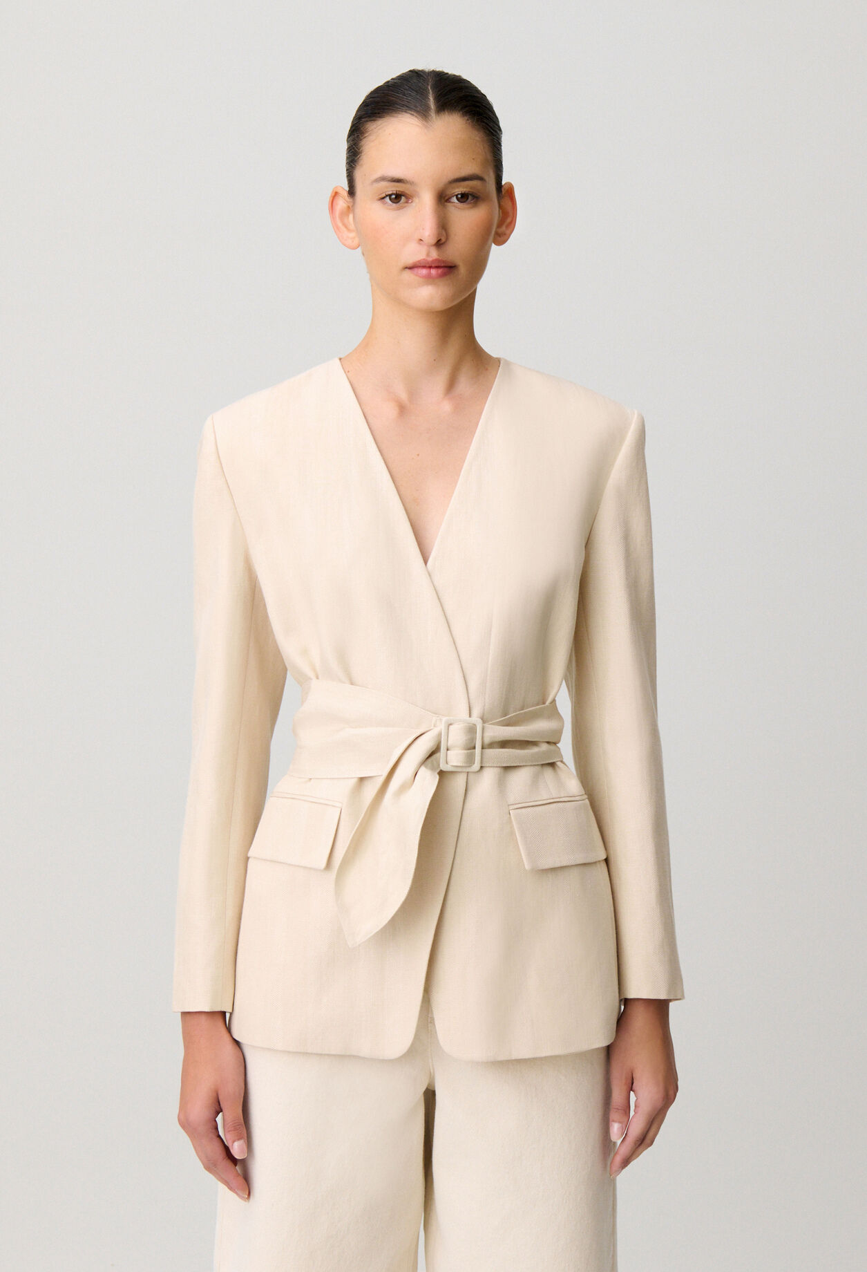 Veste tailleur col kimono