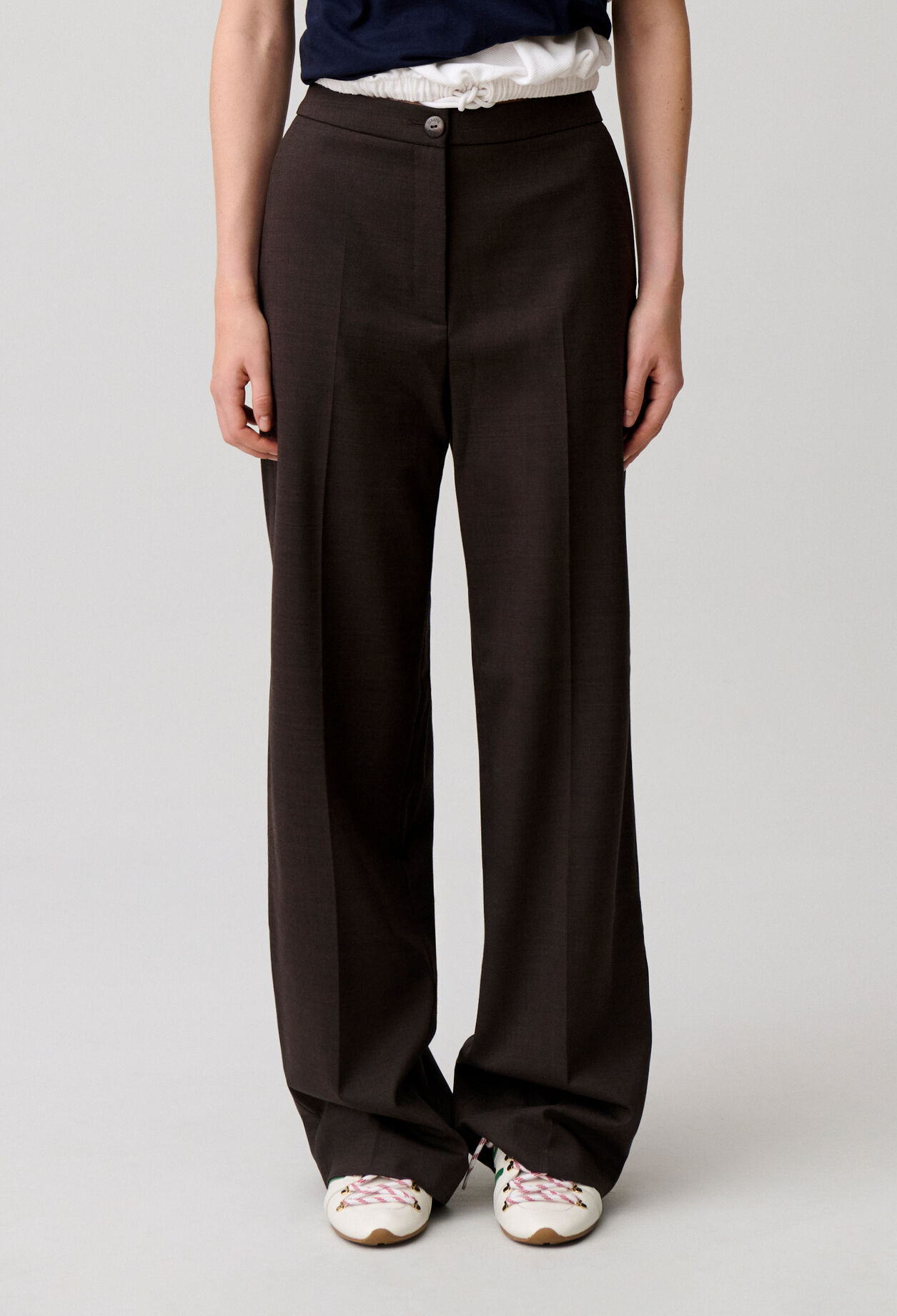 Pantalon droit laine