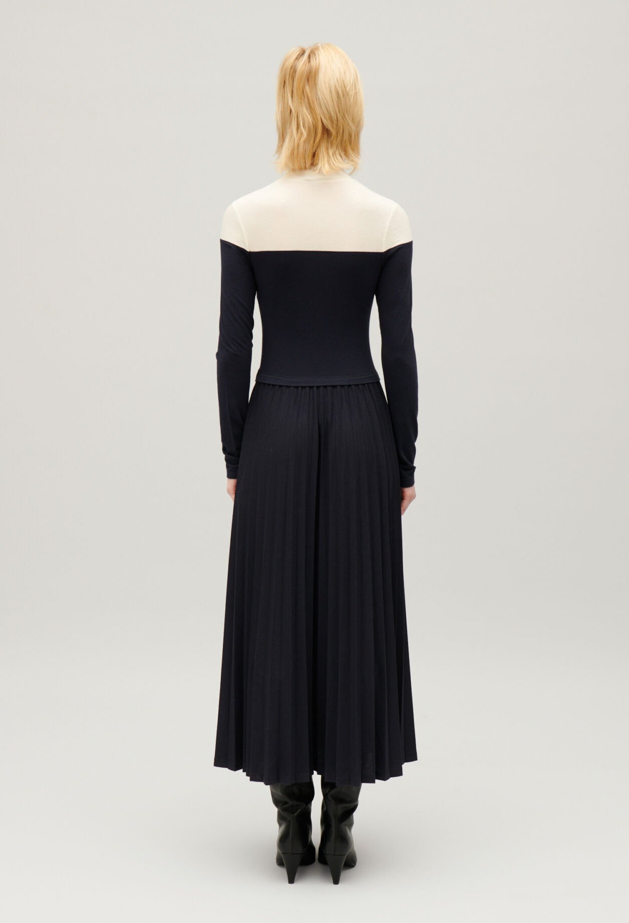 Robe Twist longue plissée tricolore