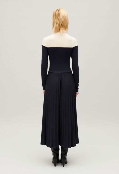 Robe Twist longue plissée tricolore