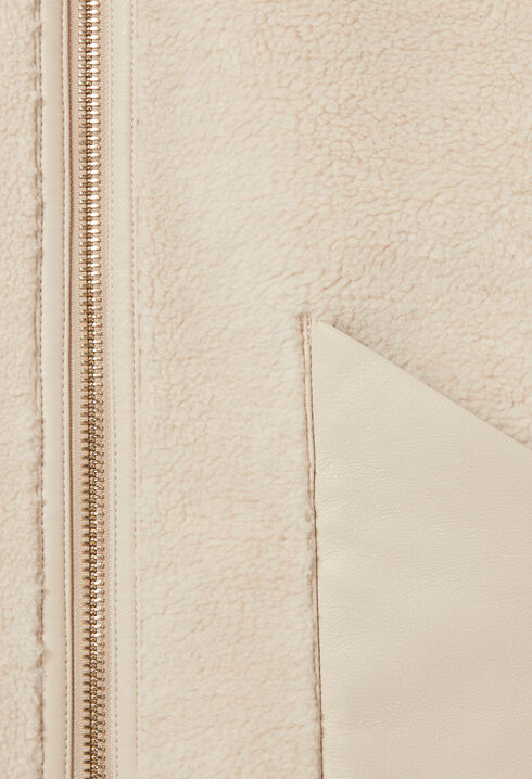 Manteau effet peau lainée