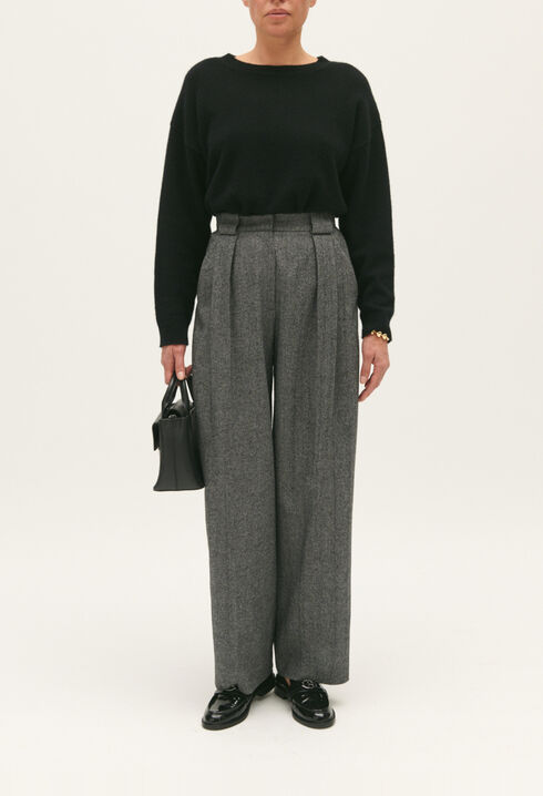 Pantalon large bicolore
