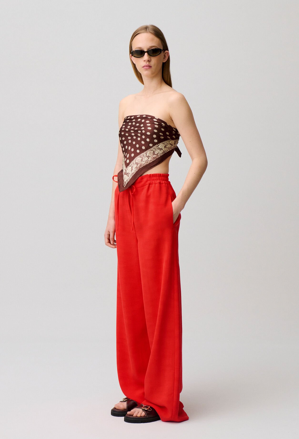 Pantalon large ficelle