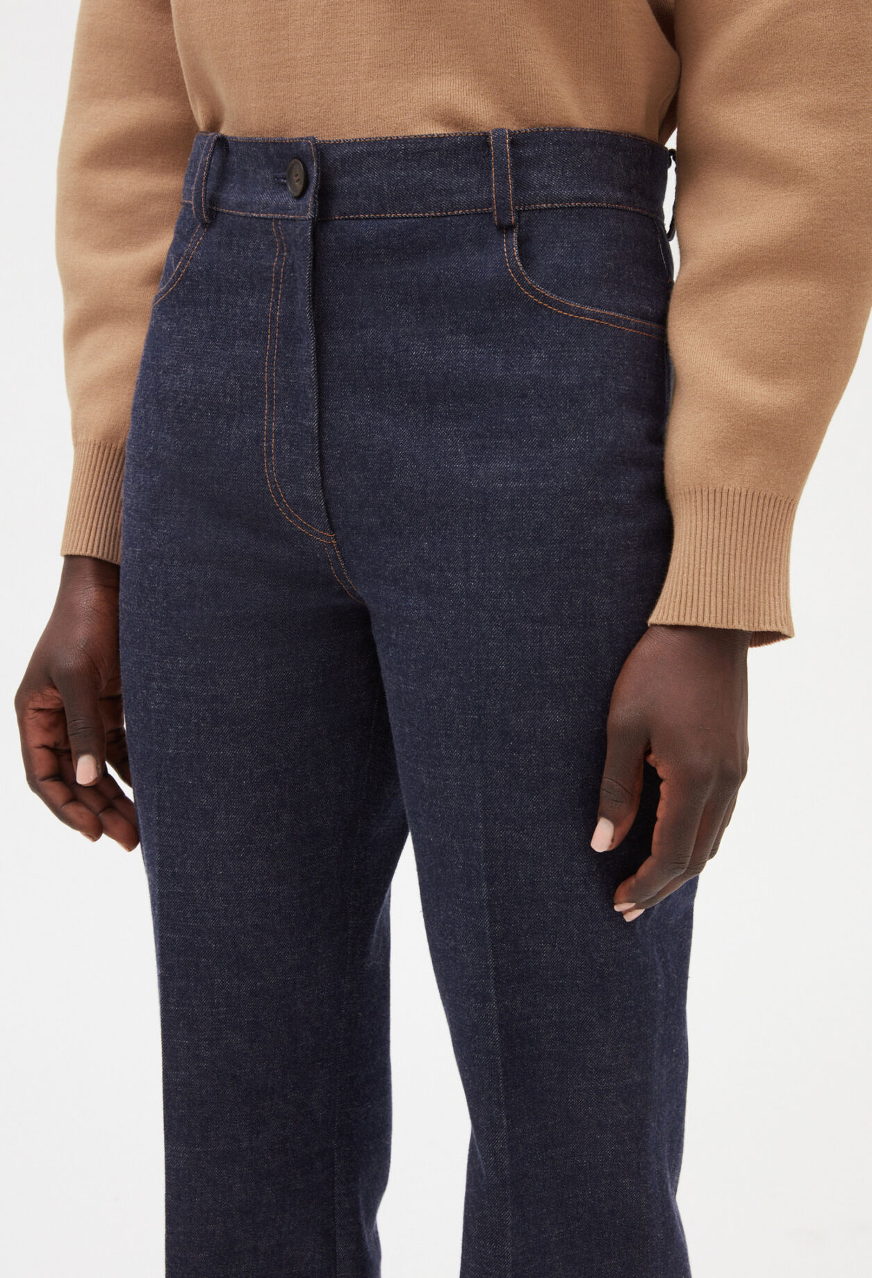 Pantalon denim bleu brut