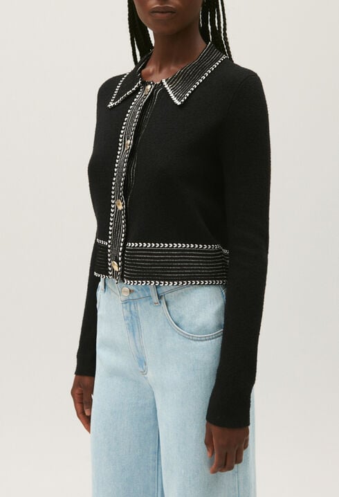 Cardigan court maille