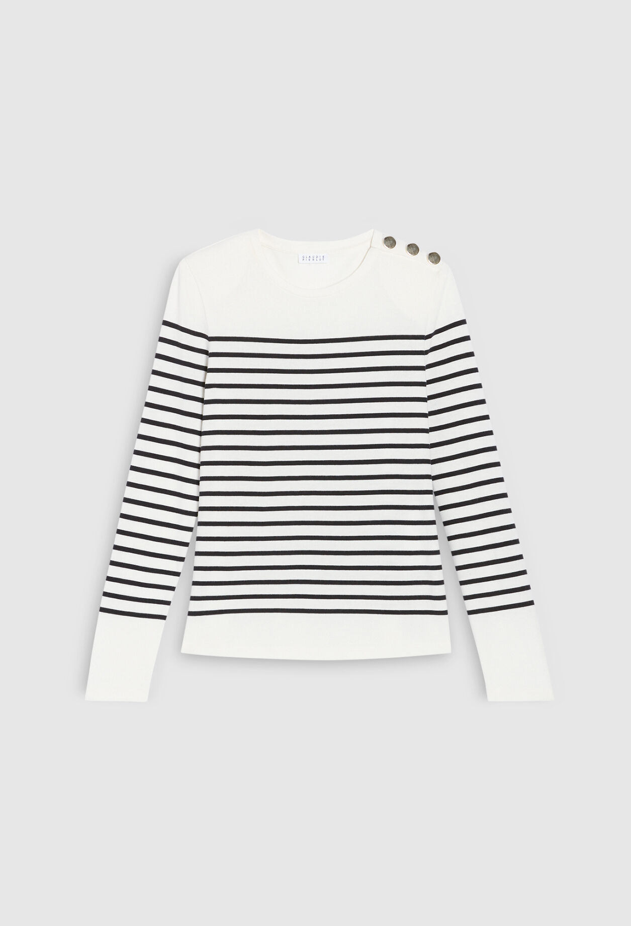 T-shirt marinière à bouton