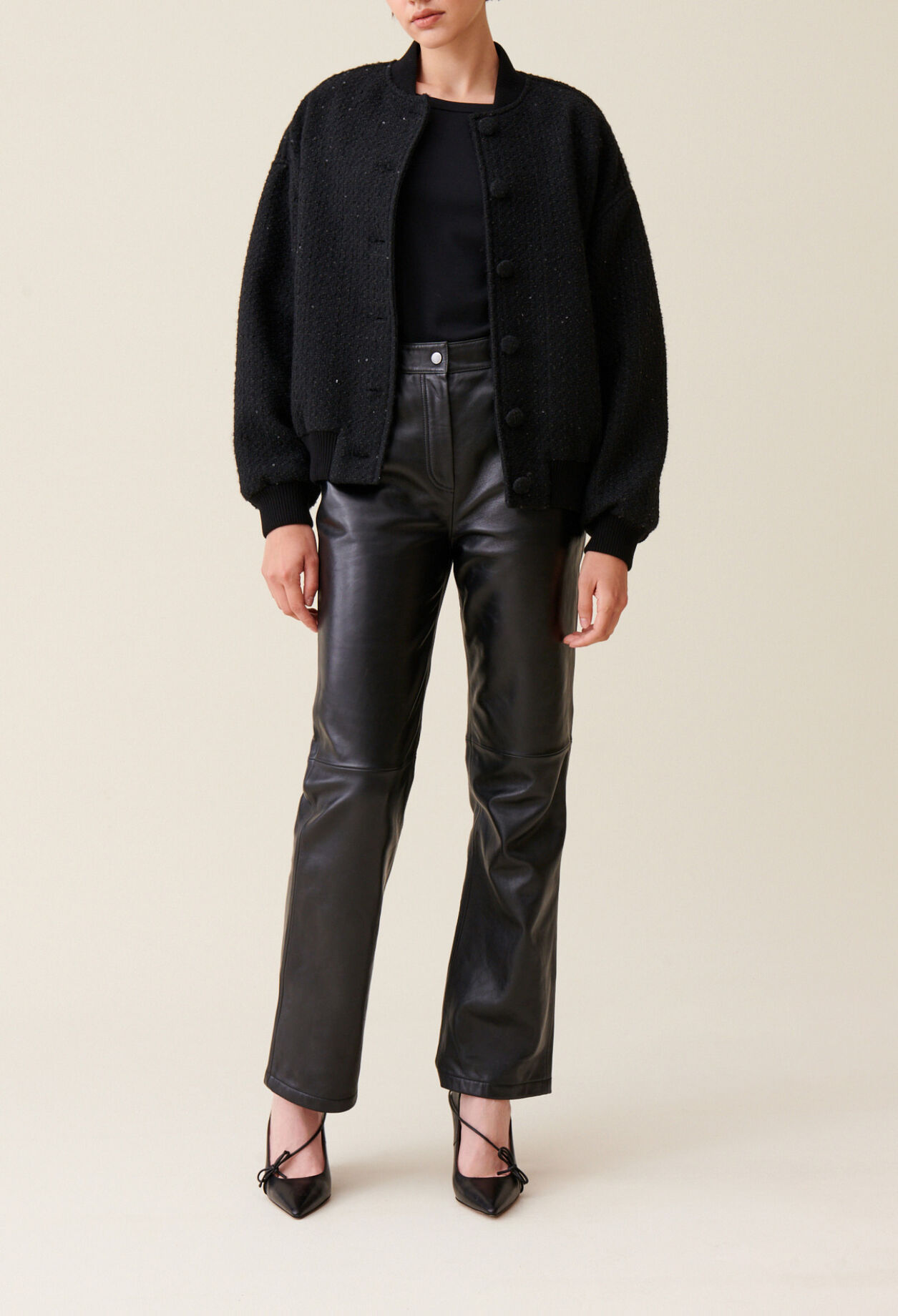 Bomber tweed noir
