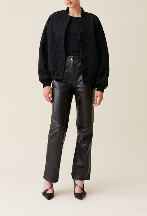 Bomber tweed noir