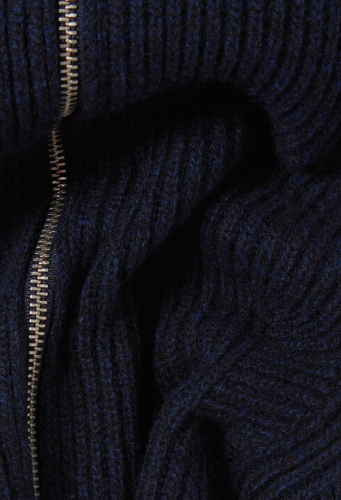 Robe maille zippée col montant
