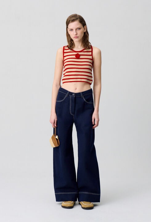 Top rayé crochet