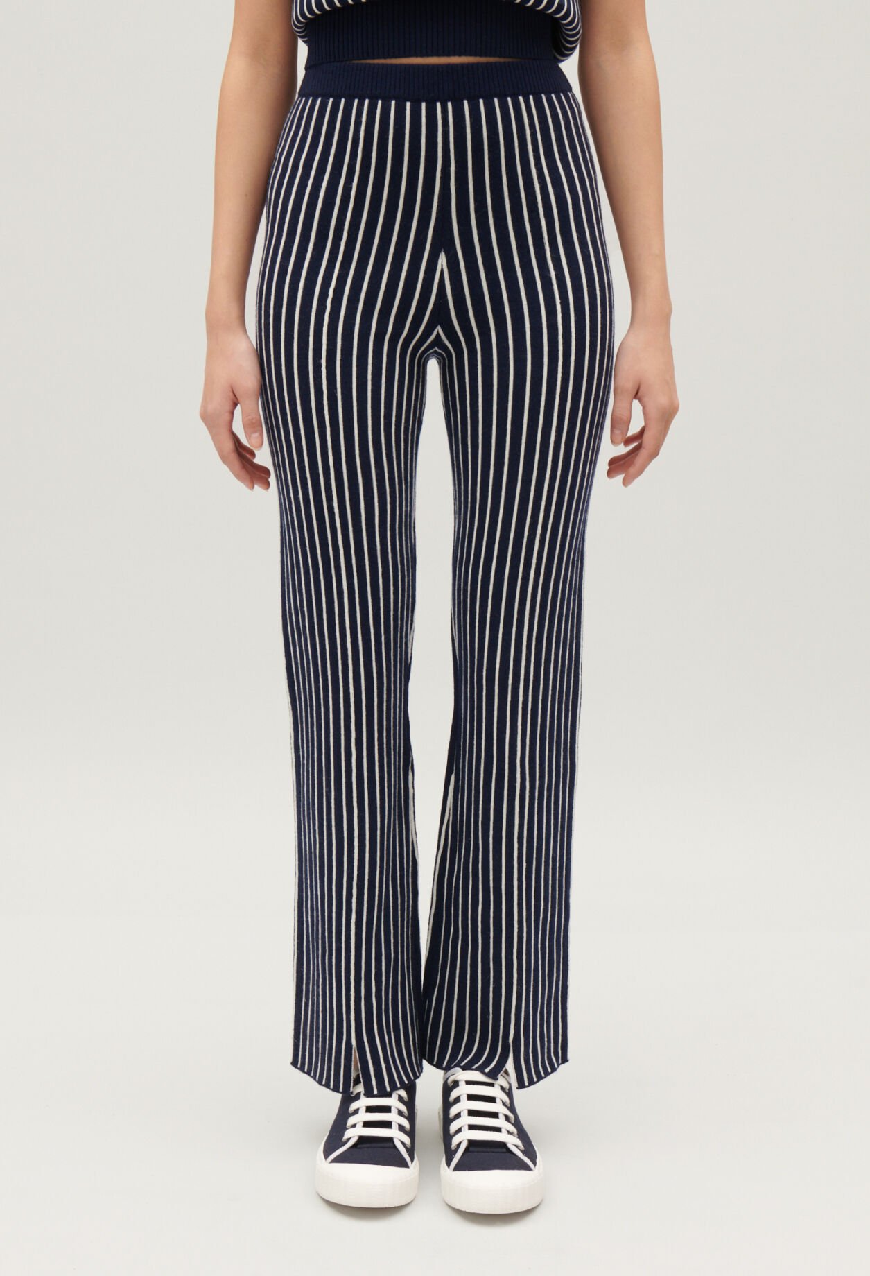 Pantalon maille rayures