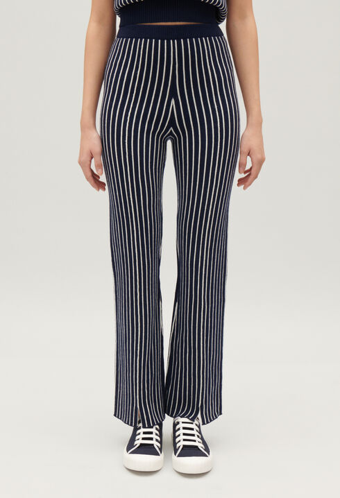 Pantalon maille rayures