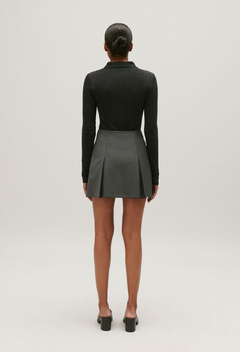 Jupe courte gris chiné