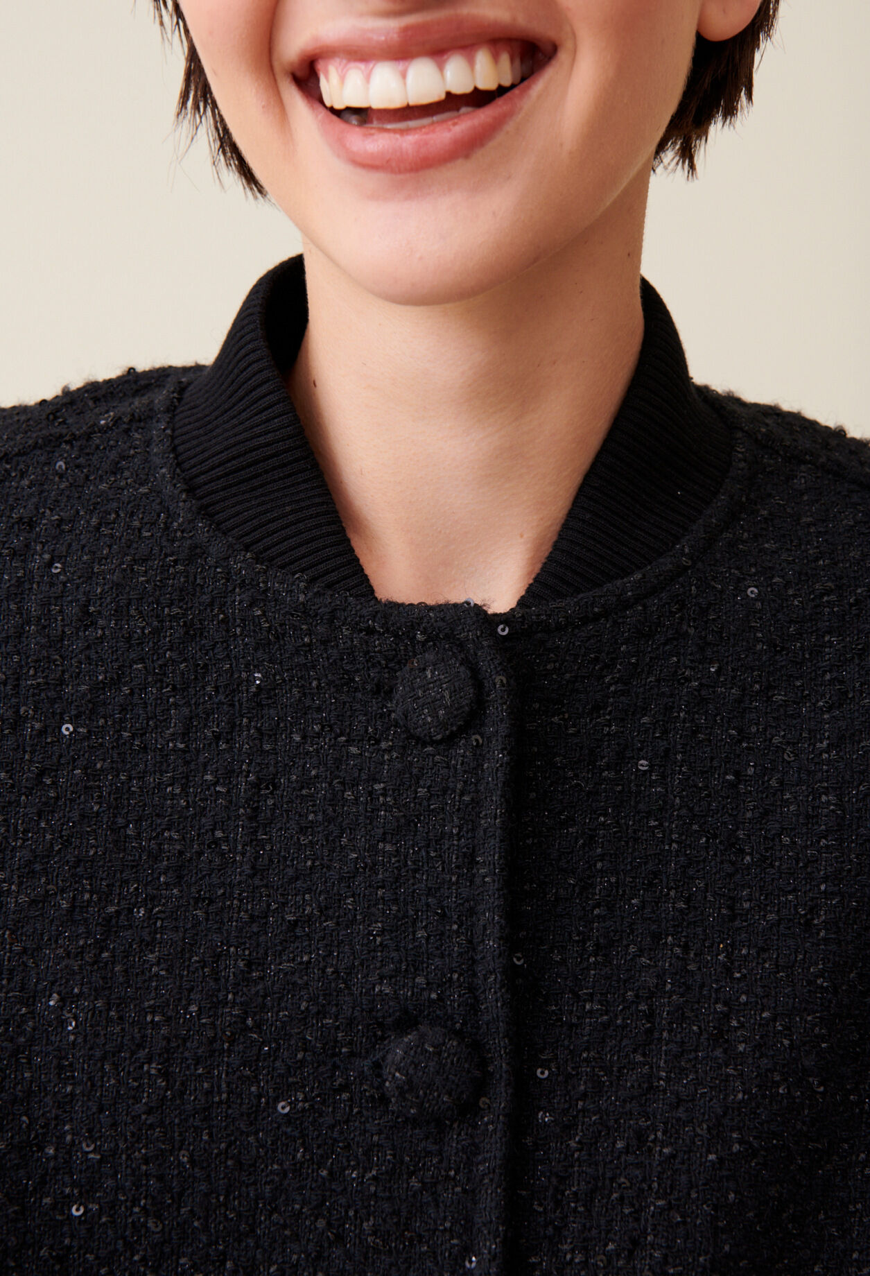 Bomber tweed noir