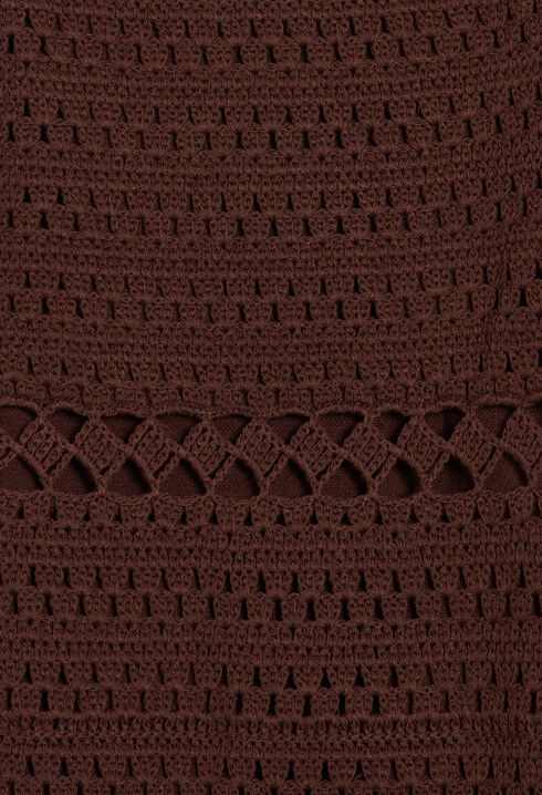 Robe longue crochet marron