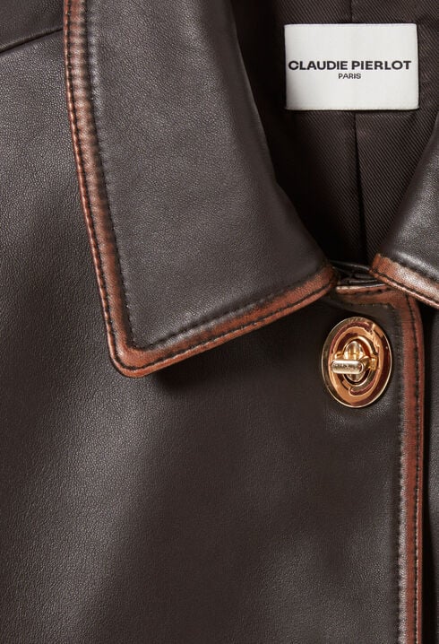 Veste courte cuir vieilli