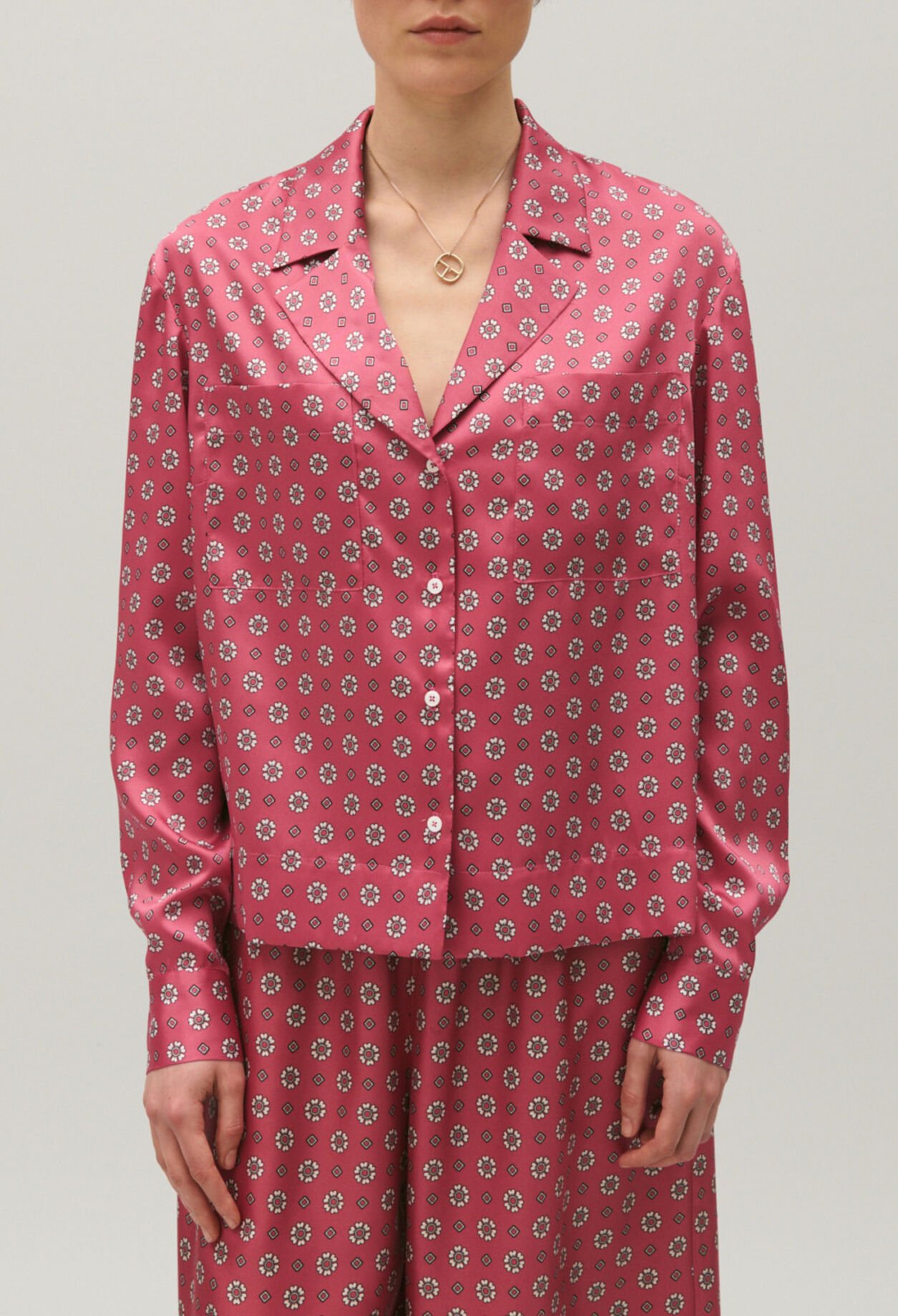 Chemise satinée imprimée