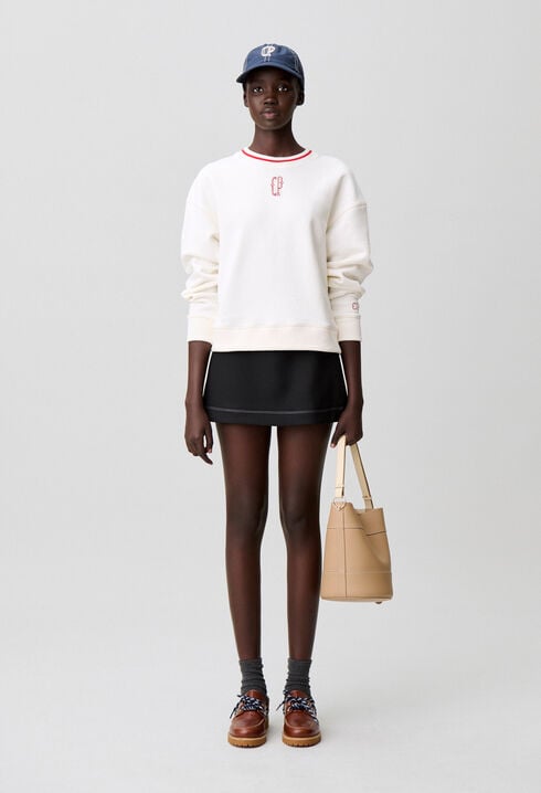 Sweatshirt maille avec broderie CP