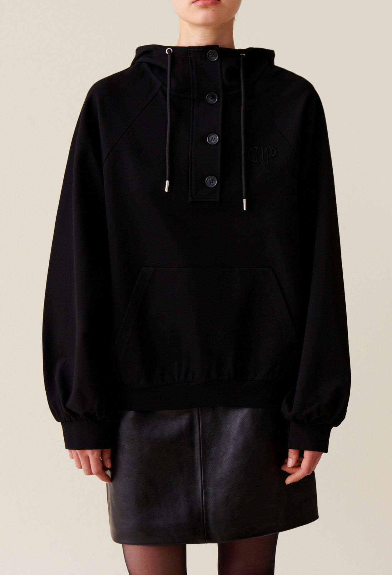 Sweatshirt capuche oversize noir