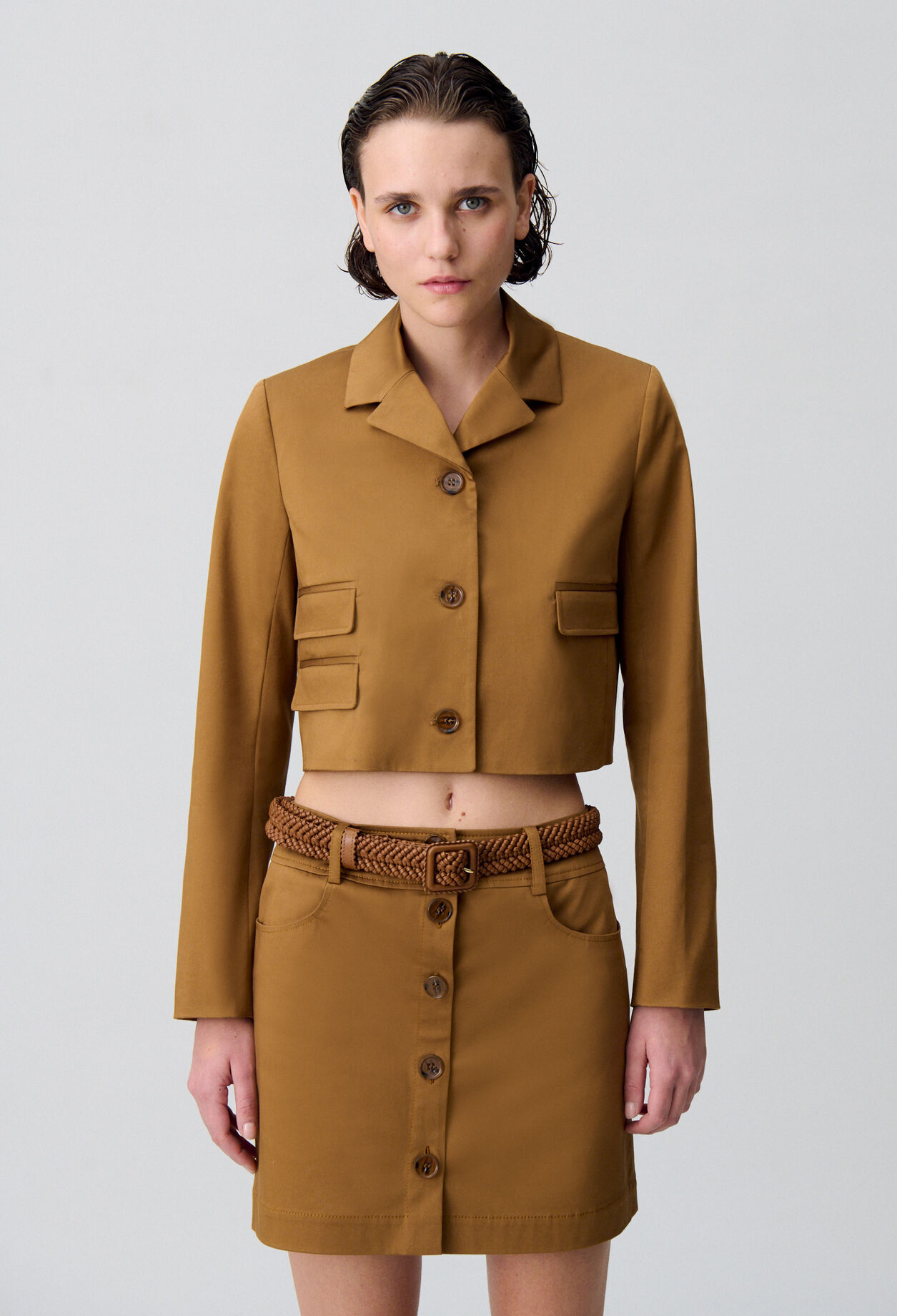 Veste courte col tailleur