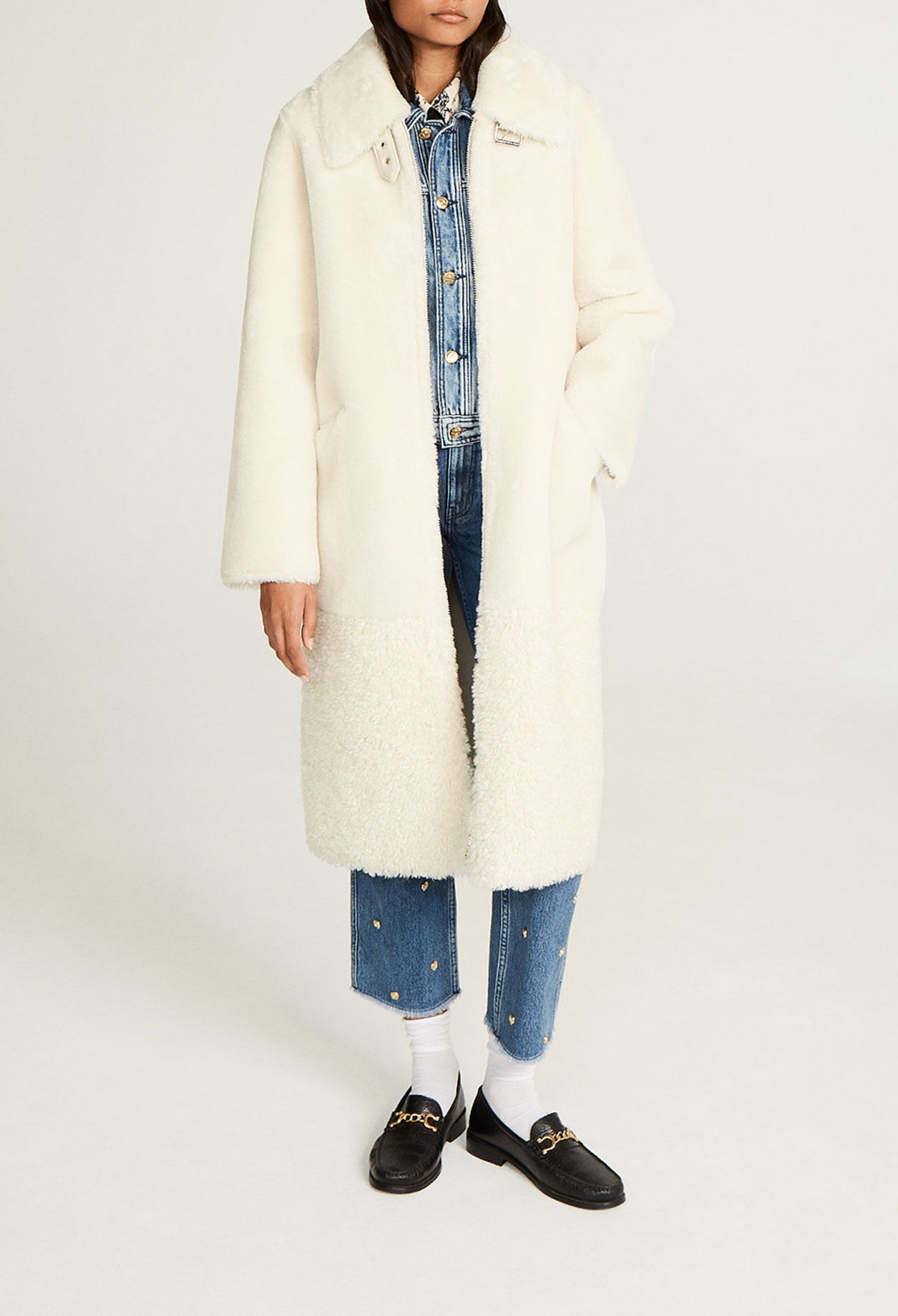 Manteau mi long blanc