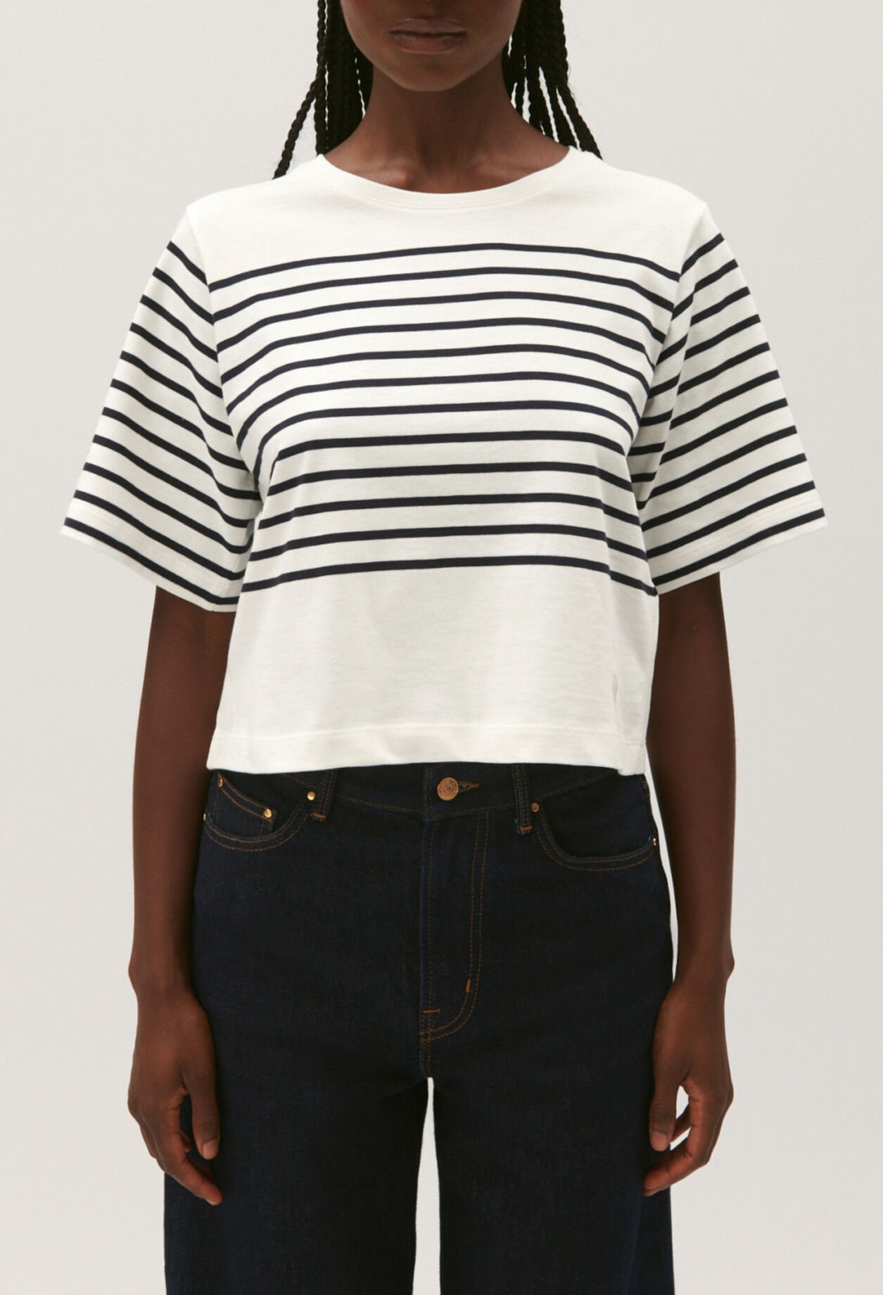 T-shirt rayures écru