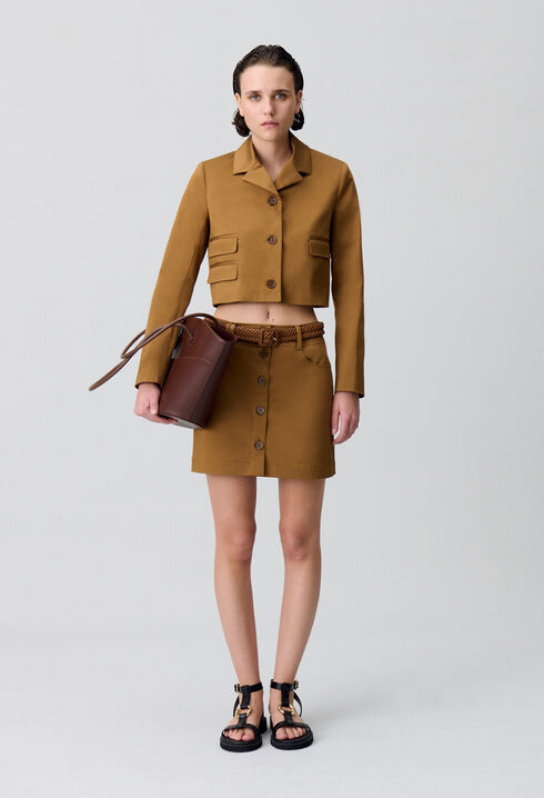 Veste courte col tailleur