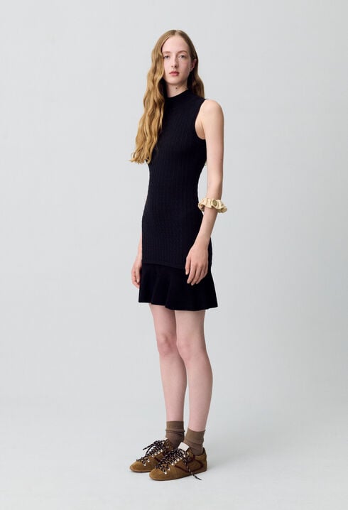 Robe maille col roulé
