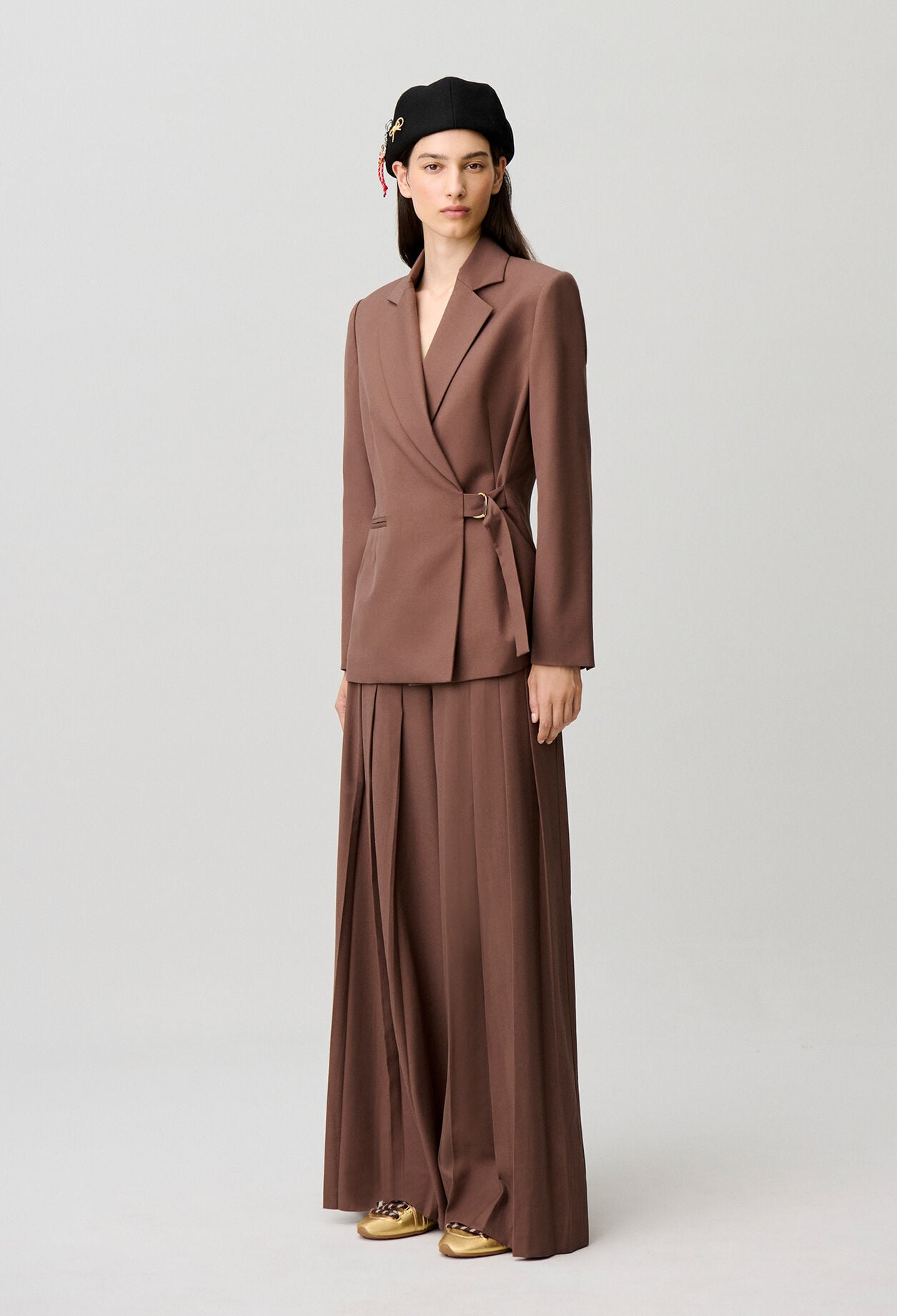 Veste droite double boucle argent&eacute;e