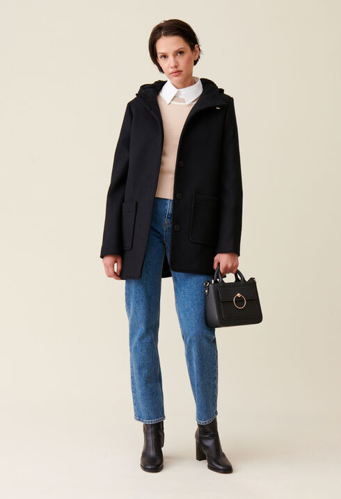 Manteau capuche noir