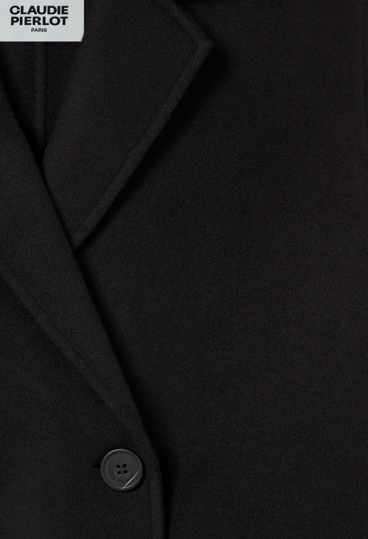 Manteau noir droit mi-long 