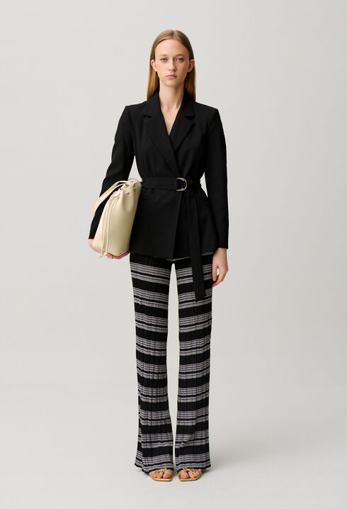 Veste tailleur ceintur&eacute;e