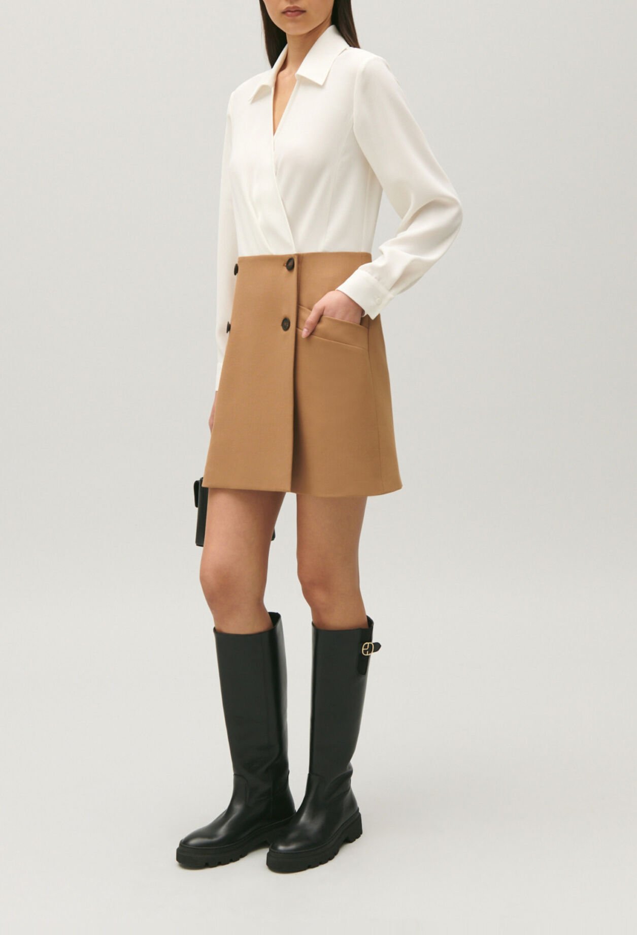Robe tailleur courte bicolore