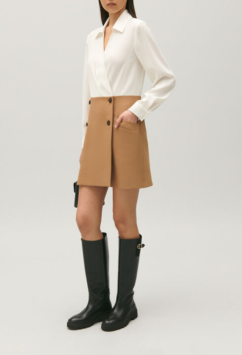 Robe tailleur courte bicolore